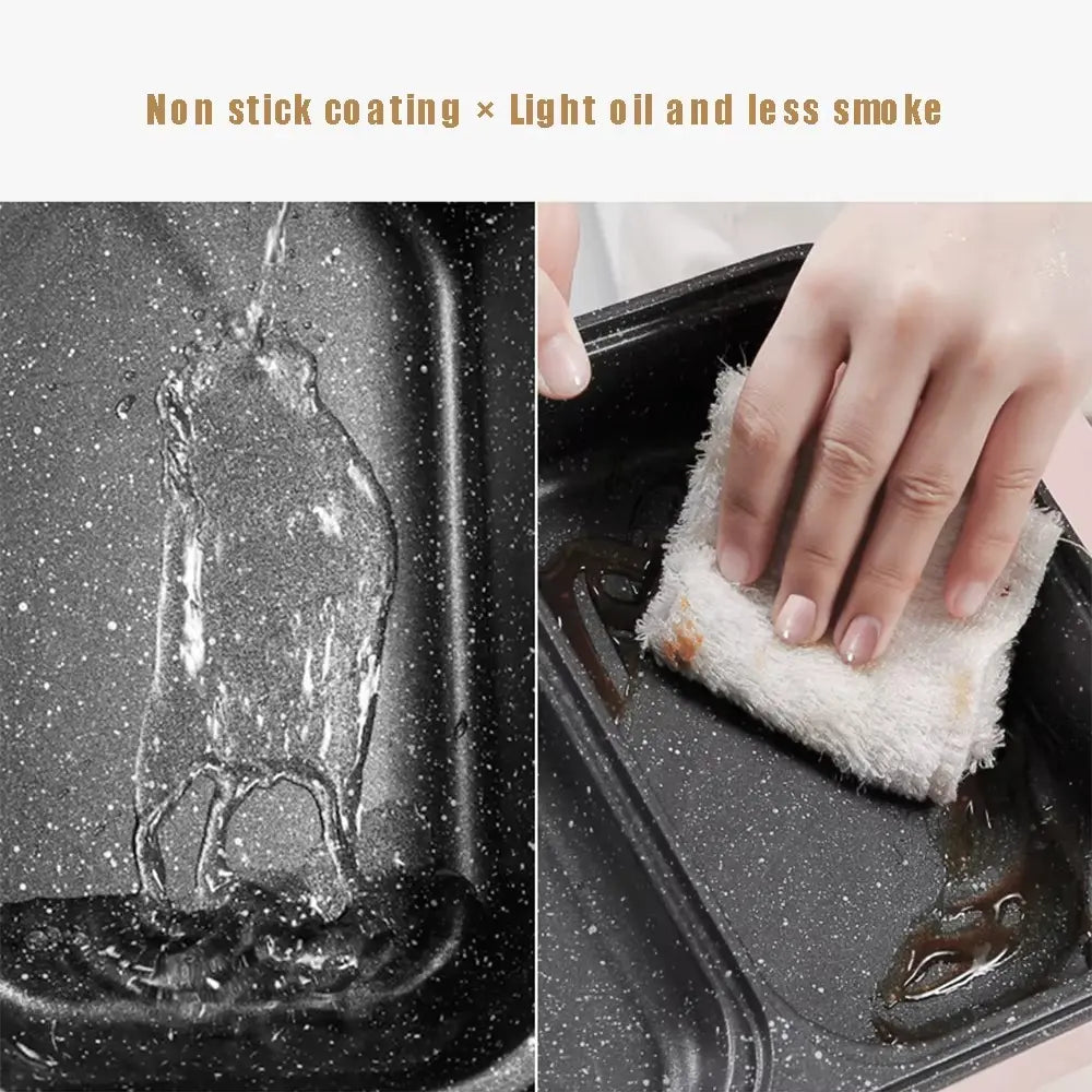 مقلاة الشواء ذات التحكم المزدوج في درجة الحرارة-2-في-1